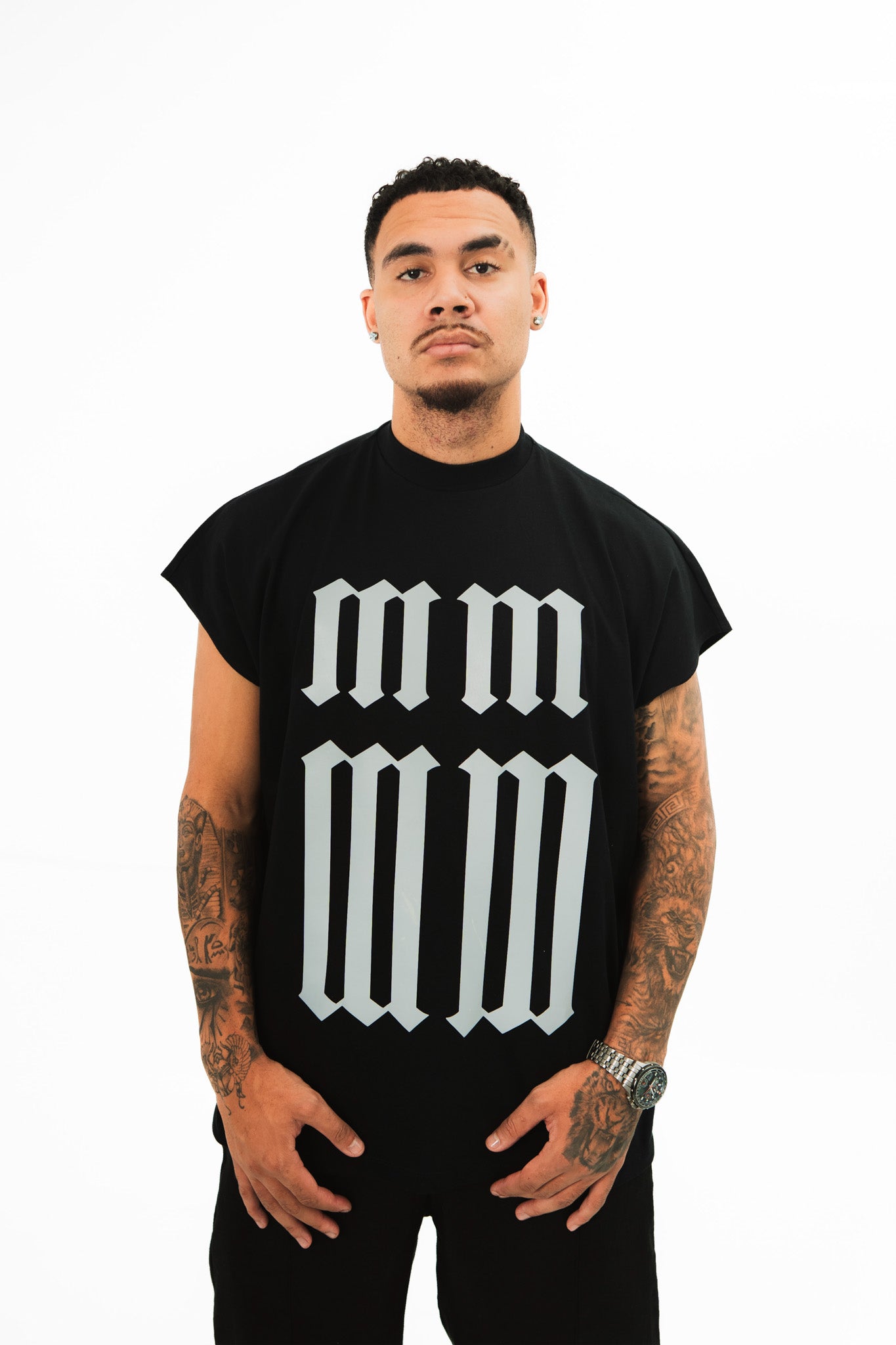 Black ‘SAINT MM’ Sleeveless Tee