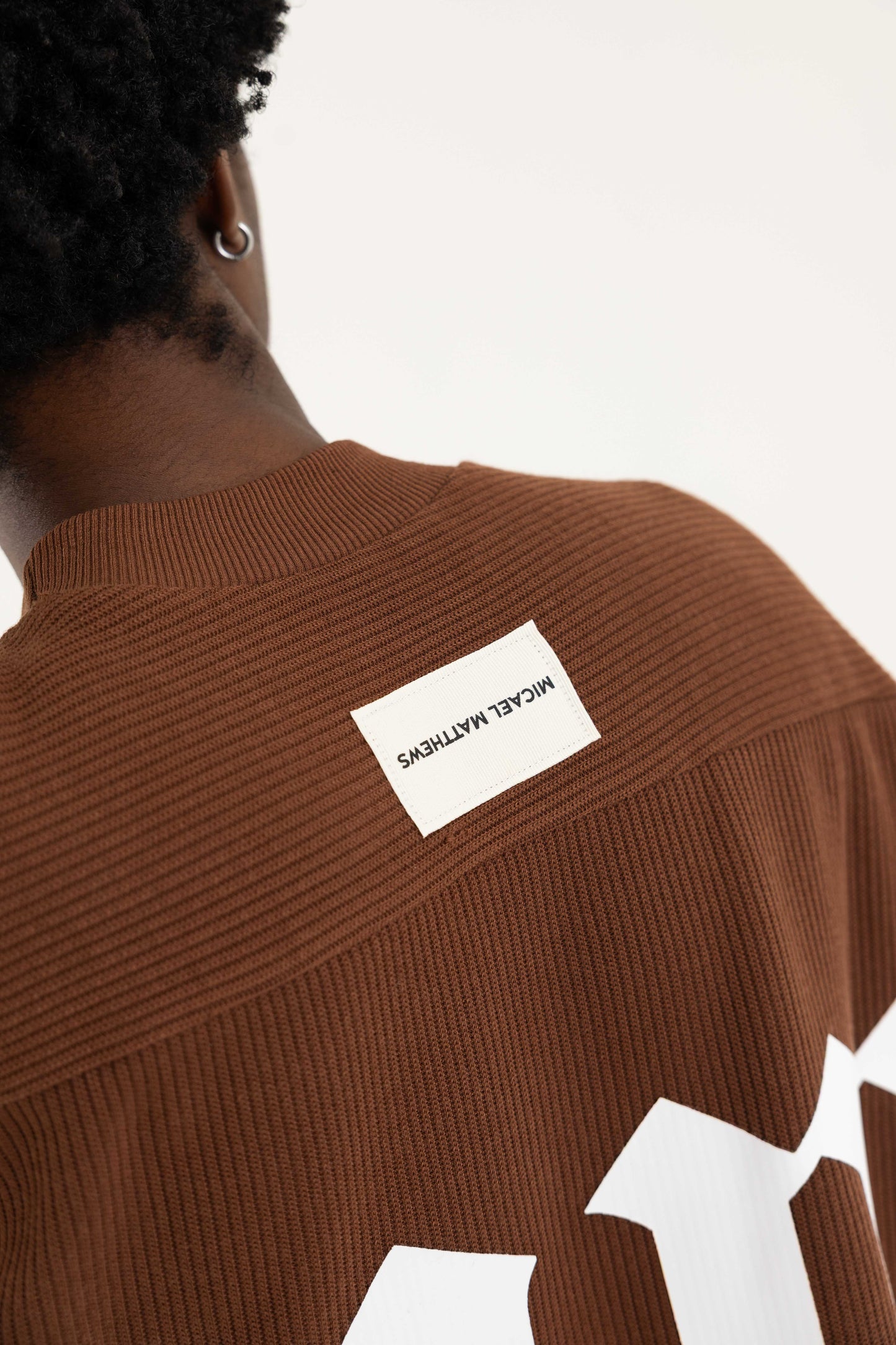 Brown Cotton Pleated Tee