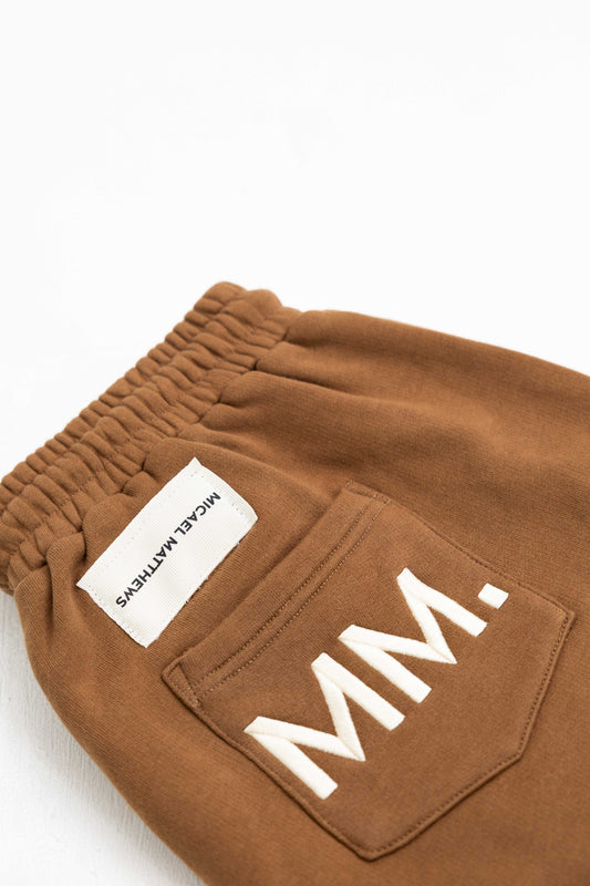 Brown Signature ‘MM.’ Shorts