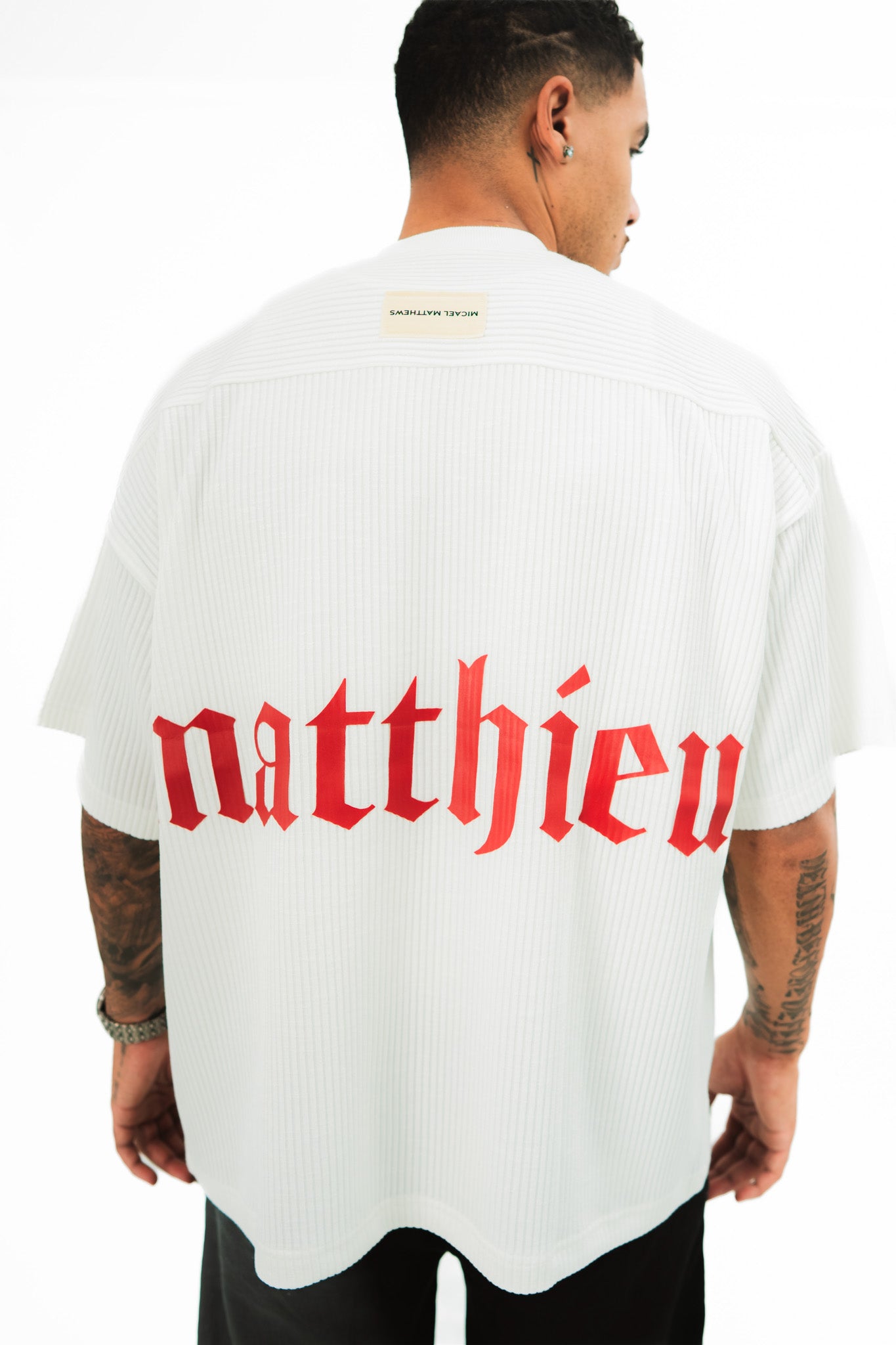 White Cotton Pleated Tee