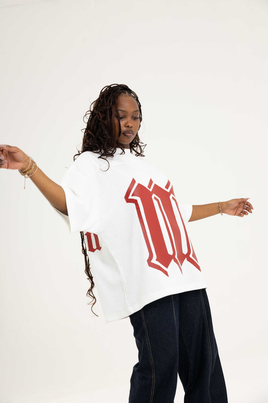 White Cotton Pleated Tee