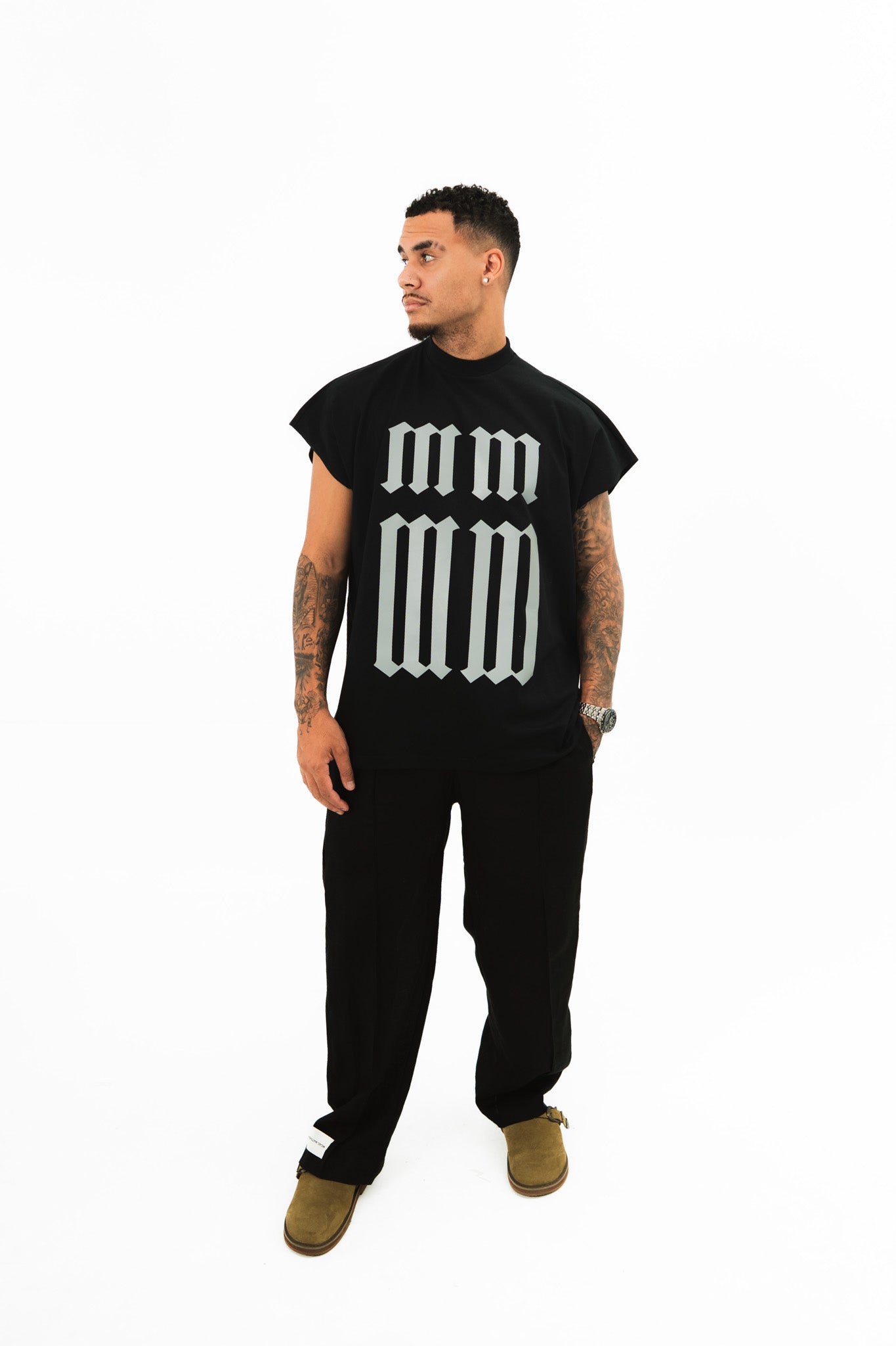 Black ‘SAINT MM’ Sleeveless Tee
