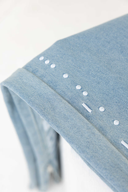 ⁠Blue ‘TIMELESS’ Braille Denim