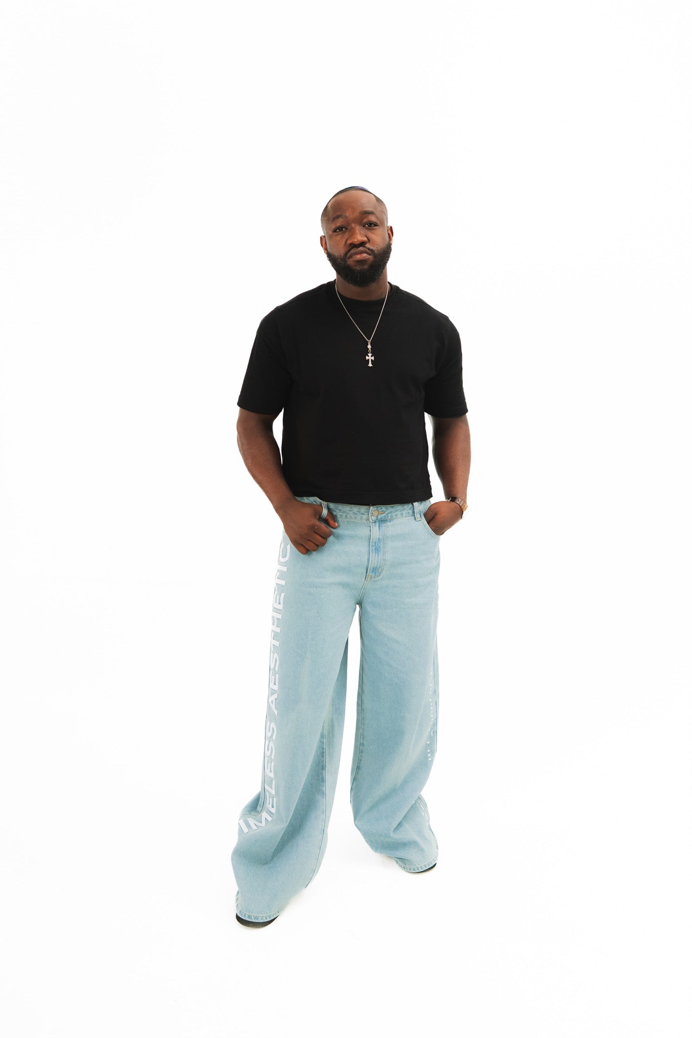 ⁠Blue ‘TIMELESS’ Braille Denim