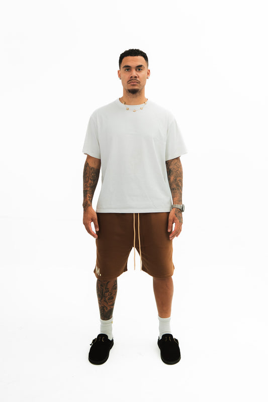 Brown Signature ‘MM.’ Shorts