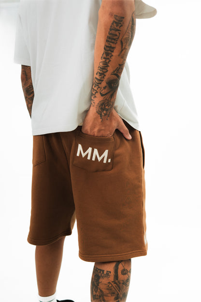 Brown Signature ‘MM.’ Shorts