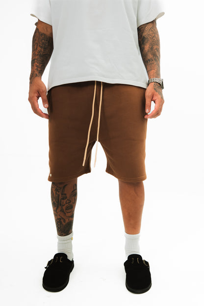 Brown Signature ‘MM.’ Shorts