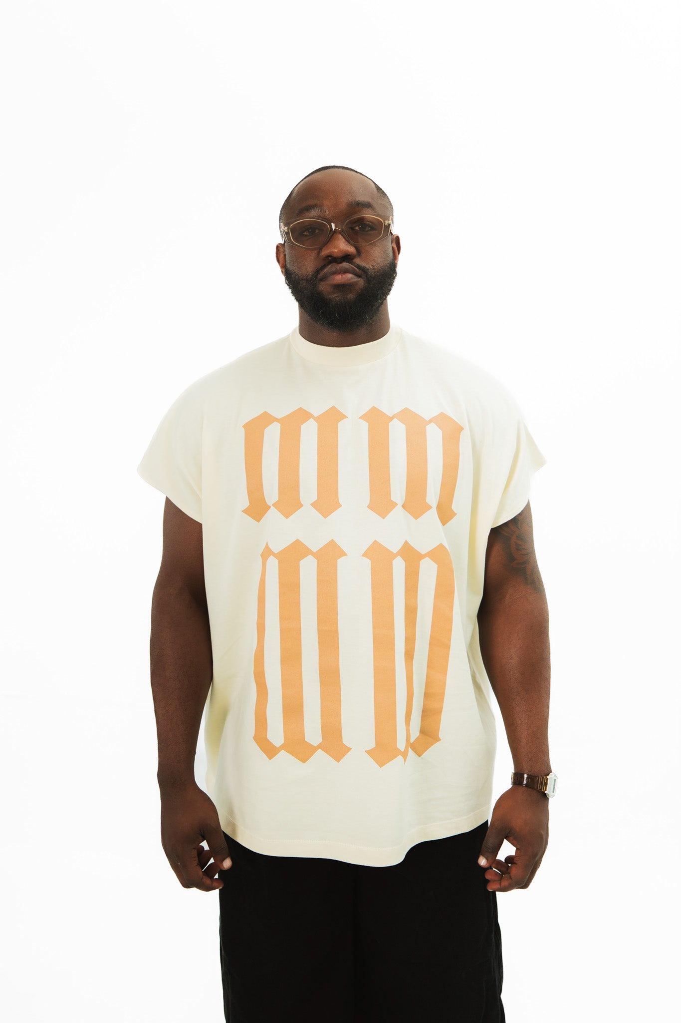 ⁠Cream ‘SAINT MM’ Sleeveless Tee