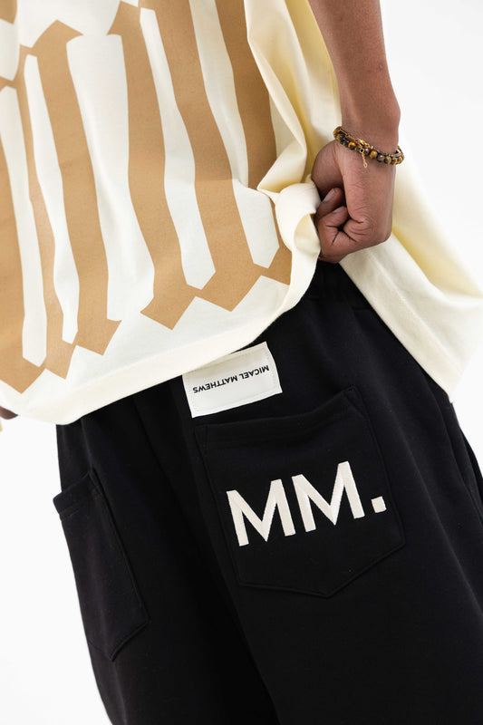 ⁠Black Signature ‘MM.’ Shorts