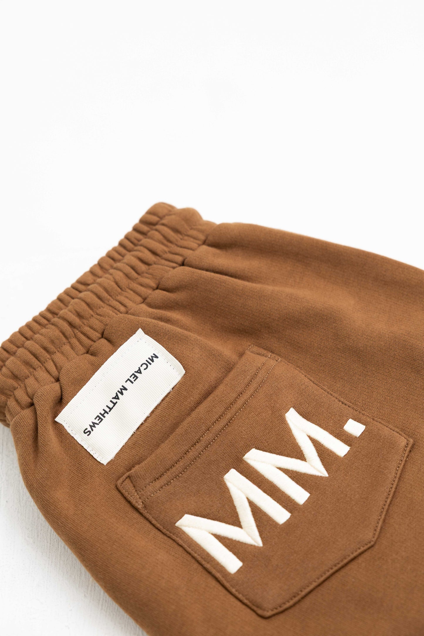 Brown Signature ‘MM.’ Shorts
