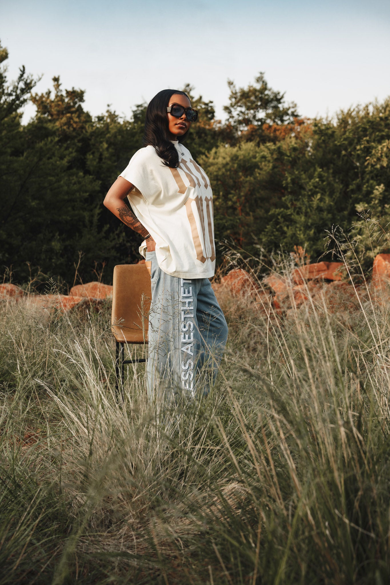 ⁠Blue ‘TIMELESS’ Braille Denim