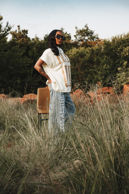 ⁠Blue ‘TIMELESS’ Braille Denim