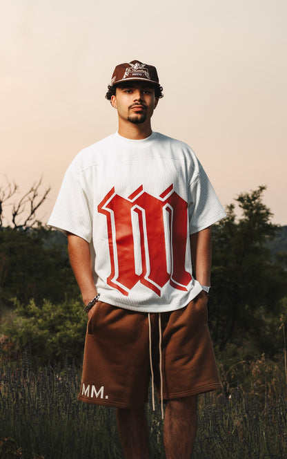 Brown Signature ‘MM.’ Shorts