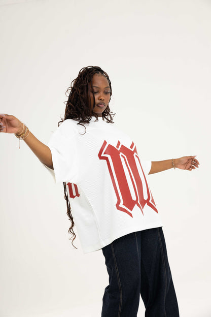 White Cotton Pleated Tee
